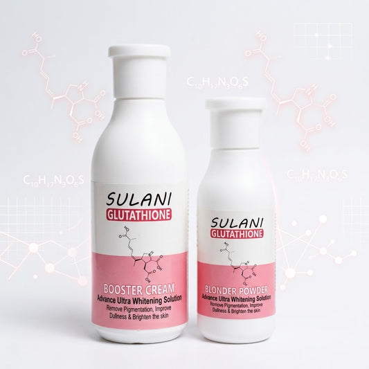 SULANI Glutathione Booster Cream & Blonder Powder Kit for Skin Polishing, Facial Hair Lightening & Brightening (Economy Size)