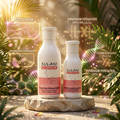 SULANI Glutathione Booster Cream & Blonder Powder Kit for Skin Polishing, Facial Hair Lightening & Brightening (Economy Size)