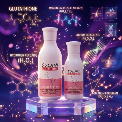 SULANI Glutathione Booster Cream & Blonder Powder Kit for Skin Polishing, Facial Hair Lightening & Brightening (Economy Size)