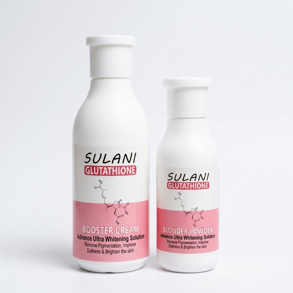 SULANI Glutathione Booster Cream & Blonder Powder Kit for Skin Polishing, Facial Hair Lightening & Brightening (Economy Size)