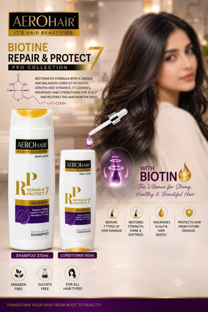 AEROHAIR Repair & Protect 7 Shampoo 370ml + Conditioner 180ml Bundel Offer